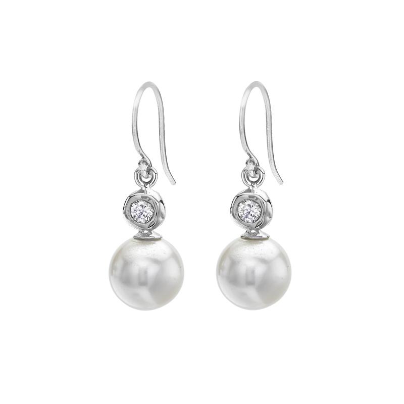 Simple diamond hot sale drop earrings