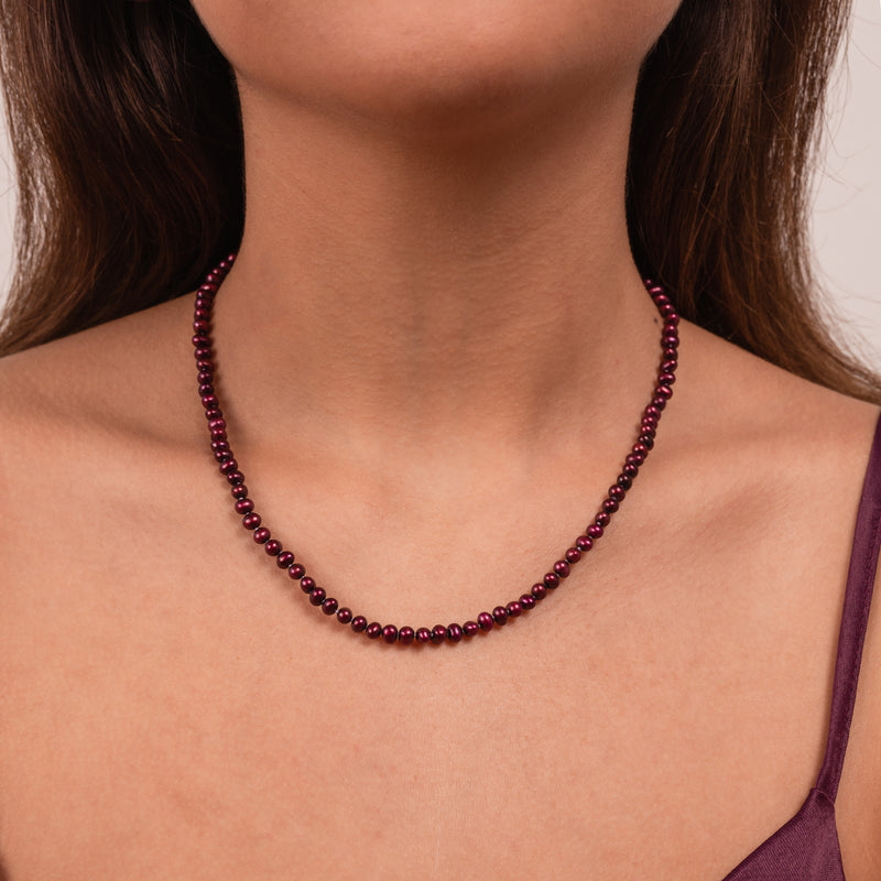 Petite Berry Pearl Necklace