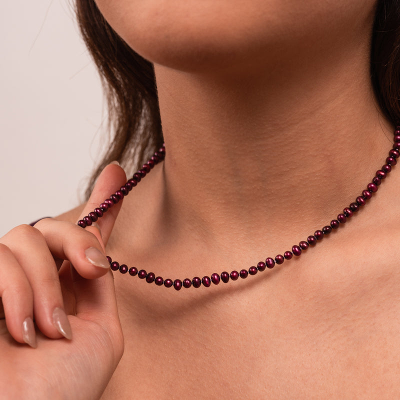 Petite Berry Pearl Necklace