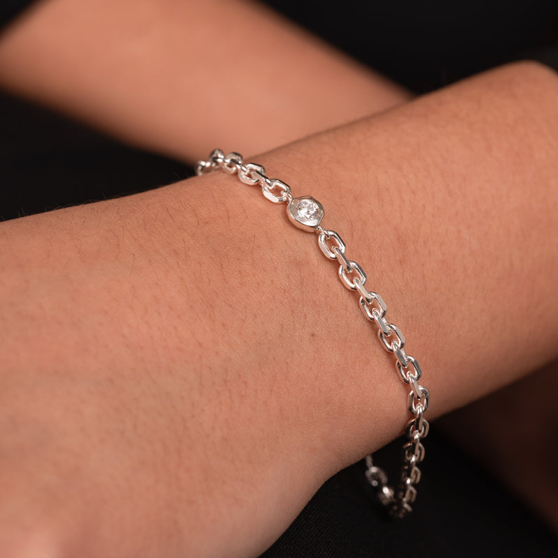 White Topaz Chain Bracelet