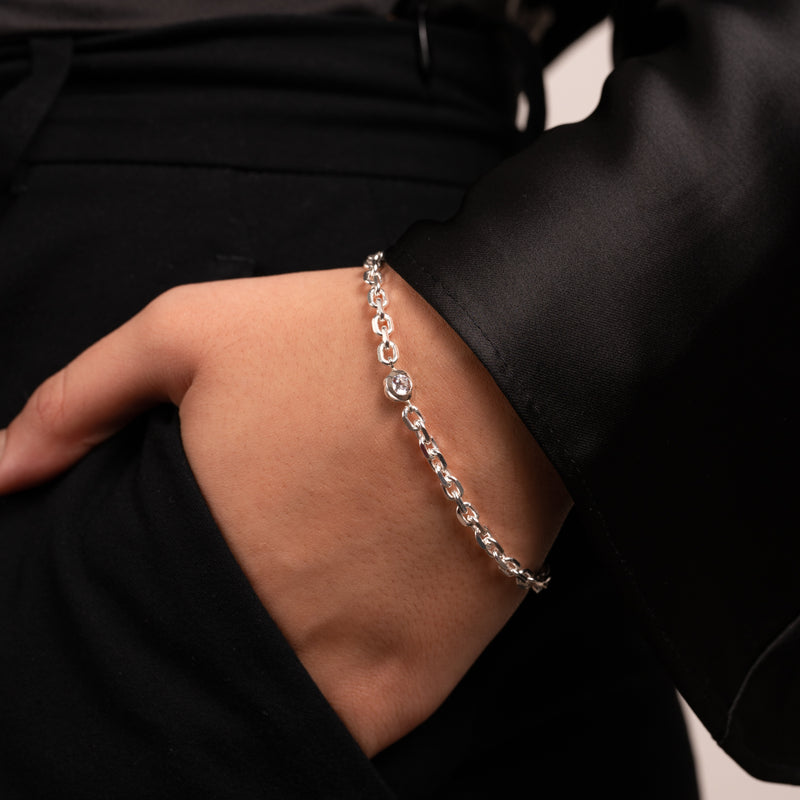 White Topaz Chain Bracelet