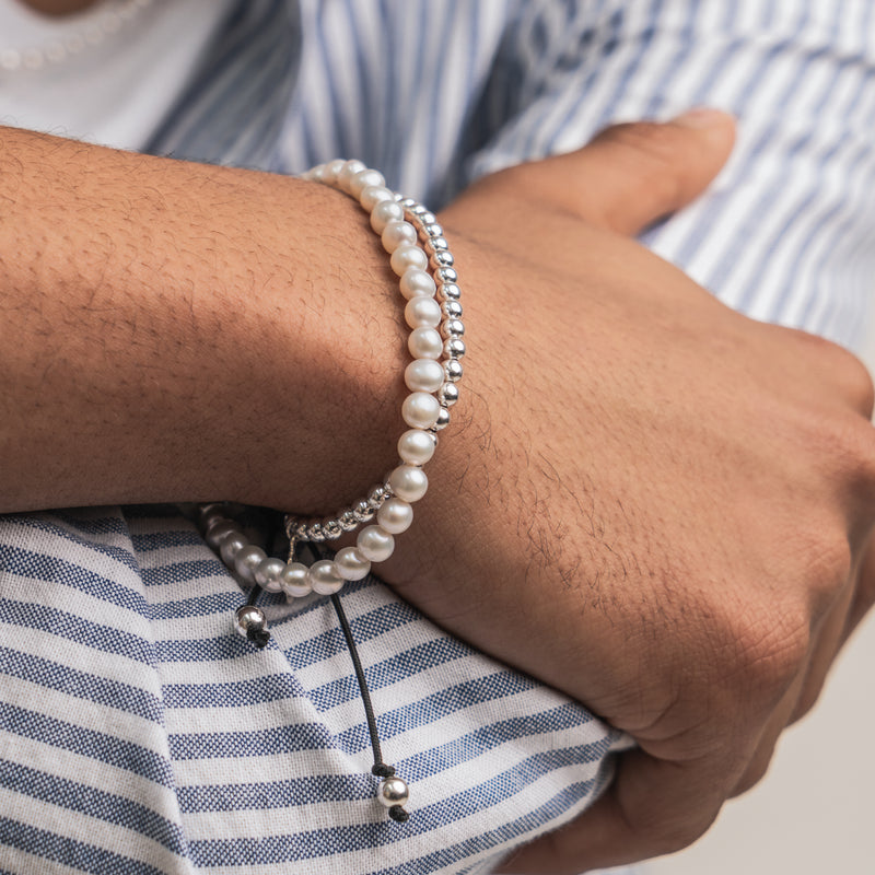 Classic White Japanese Akoya Pearl Bracelet in Gold  Winterson
