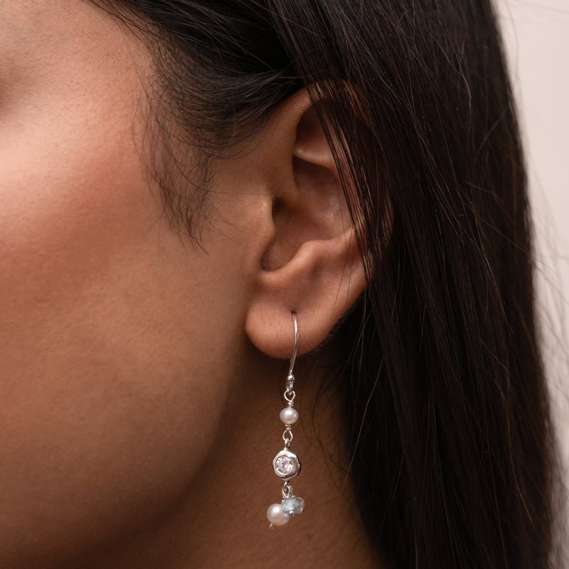 Mixed Topaz Dewdrop Earrings