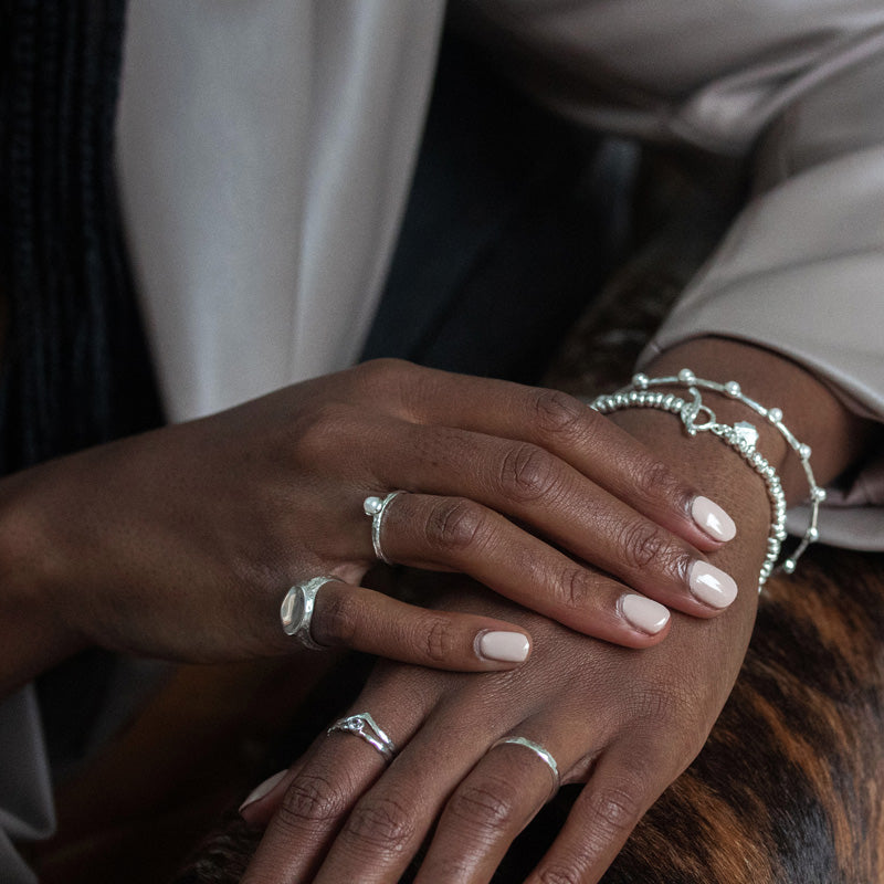 White Pearl Luna Bangle