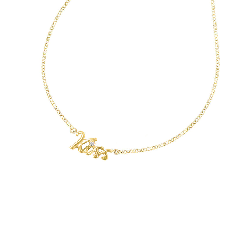 Dower-And-Hall-Yellow-Gold-Vermeil-'Kiss-White-Sapphire-Luscious-Letters-Pendant