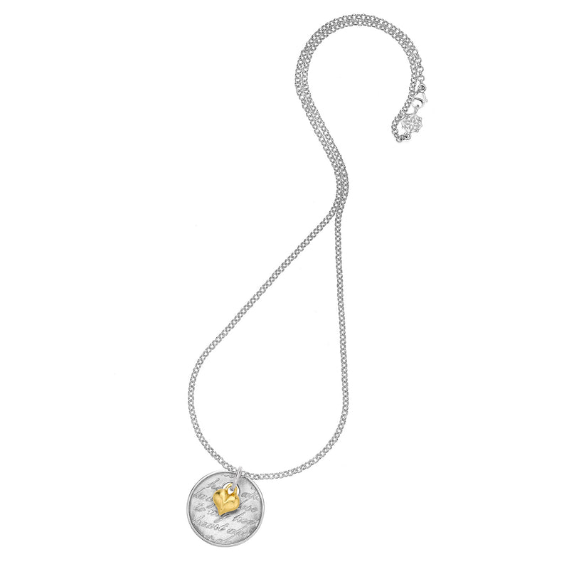 Memento Disc & Heart Charm Pendant