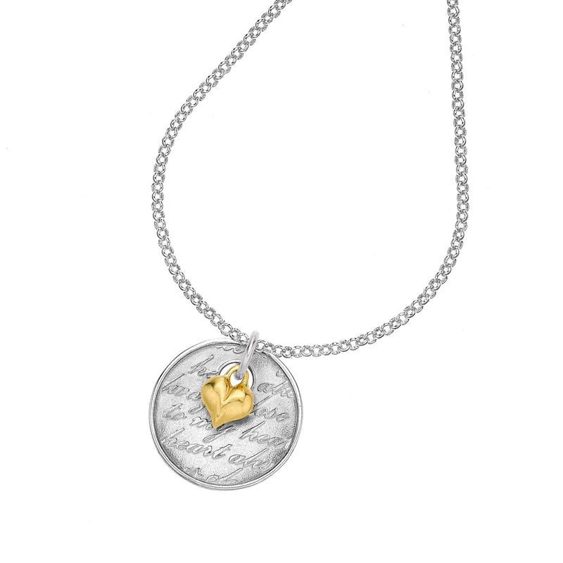 Memento Disc & Heart Charm Pendant