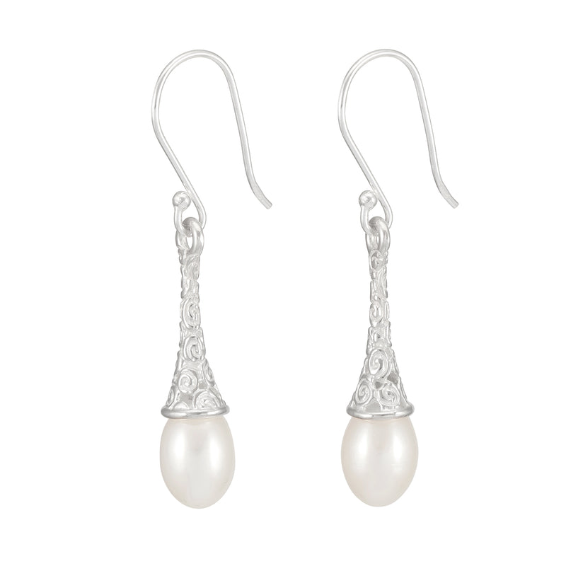 Spiral Pearl Earrings