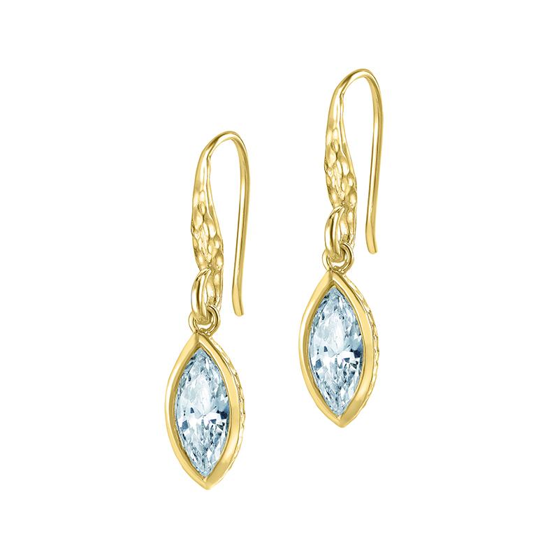 Marquise Blue Topaz Array Drop Earrings